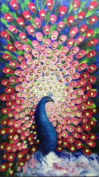 動物 Painting - ピンクの鳥の孔雀
